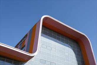 Colourful roof façade, Experimental Factory, Magdeburg, Saxony-Anhalt, Germany, Europe