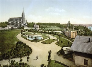 Notre Dame de Bon Secours and Jeanne d'Arc monument, Rouen, Normandy, France, ca 1890, Historical,