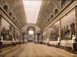 Gallery of Battles, Versailles, France, ca 1890, Historical, digitally restored reproduction from a