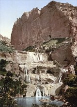 The Cascades, Constantine, Algeria, ca 1890, Historical, digitally restored reproduction from a