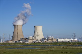 The Doel nuclear power plant on the Scheldt, one of two nuclear power plants in Belgium, consists