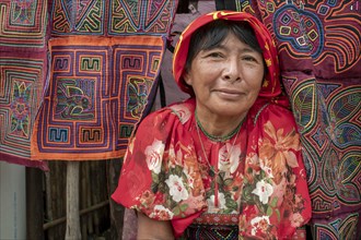 Bocas del Toro Indigenous Guna woman on San Blas Islands Panama