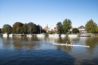 Leisure harbour, marina, Leer, East Frisia, Lower Saxony, Germany, Europe