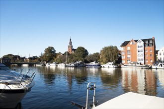 Leisure harbour, marina, Leer, East Frisia, Lower Saxony, Germany, Europe