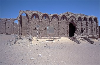 Christian necropolis El Bagawat, cemetery, Valley al-Charga, Libyan Desert, Egypt, September 1989,