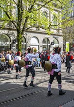 Participants dressed up as jesters from the guest canton of Schwyz, jesters' symposium of the