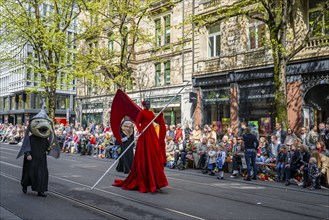 Costumed participants of the guest canton Schwyz, parade of the historically costumed guildsmen,