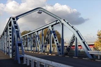 Bridge Königstraße, bridge over the railway harbour, Duisburg-Homberg, North Rhine-Westphalia,