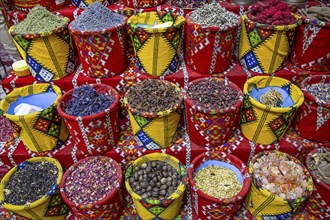 Spice stall in the souk of Mutrah, Muscat, Arabian Peninsula, Sultanate of Oman