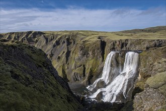 Fagrifoss waterfall, Geirlandsá river, Lakagigar region, Vatnajökull National Park, Highlands,