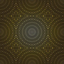 Geometric gold lace seamless pattern. Arabic tile lattice vector background.