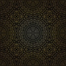 Geometric gold lace seamless pattern. Arabic tile lattice vector background.