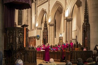 Detroit, Michigan - The Cathedral Choir sings at the Cathedral Church of St. Paul on Noel Night.