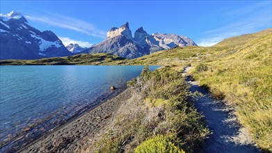 Los Cuernos, the horns, in Torres del Paine National Park, Andes, Chile, South America