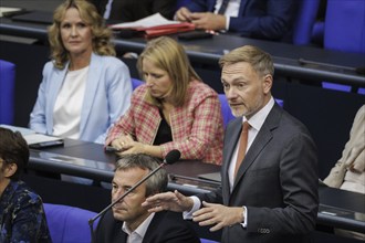 Christian Lindner (FDP), Federal Minister of Finance, recorded during his opening statement in the