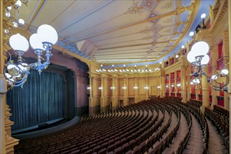 Auditorium, hall, interior view of the Richard Wagner Festival Theatre of the Bayreuth Festival on