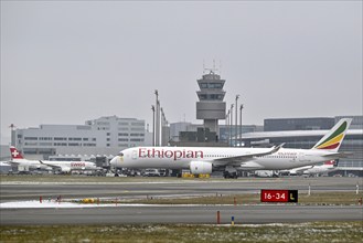 Aircraft Ethiopian Airlines, Airbus A350-900, ET-AYM, Zurich Kloten, Switzerland, Europe