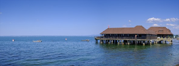 Historic bathing hut, bathing establishment, Rorschach on Lake Constance, Canton of St. Gallen,