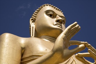 Giant Golden Buddha statue at Dambulla cave temple complex, Sri Lanka, Asia