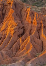 Red rocks, canyon of eroded sandstone formations, red and orange sandstone rocks, fairytale gorge,