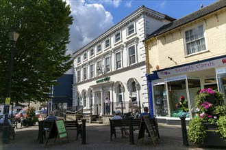 Branch of Lloyds bank in historic building in town centre, Beccles, Suffolk, England, UK