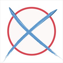 Blue/red voting cross