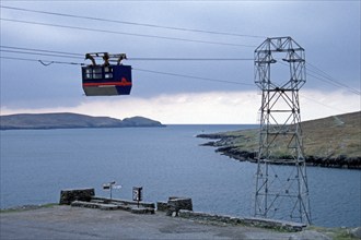 Cable car to Dursey Island, view from the mainland, Beara Peninsula, County Cork, Republic of