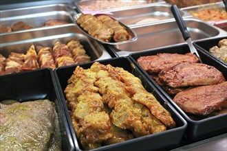 Variety of fine meat products in the butchery (Variety of fine meat products in the butchery)