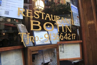 Restaurant Sobrino de Botin, Madrid city centre, Spain from 1725 claims to be one of world's oldest