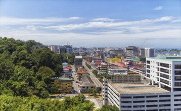 Modern resort town bordering the jungle. Malaysia