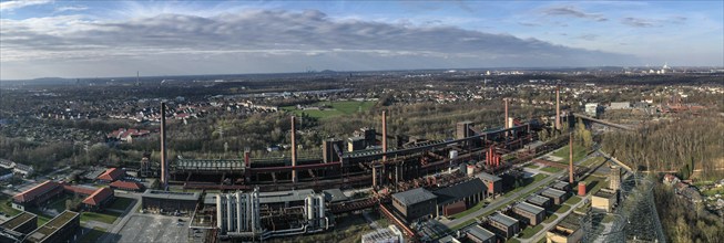 Panorama aerial view of the former Zollverein coking plant in Essen, 18/03/2020