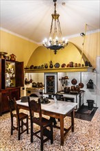 Kitchen, Civico Museo Sartorio with original 19th century family living rooms and museum gallery,