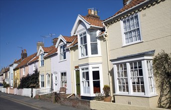 Aldeburgh, Suffolk Pretty terraced cottages, Aldeburgh, Suffolk, England, UK