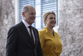 (L-R) Olaf Scholz, Federal Chancellor, and Evika Sili˜Üa, Prime Minister of Latvia, at a meeting in