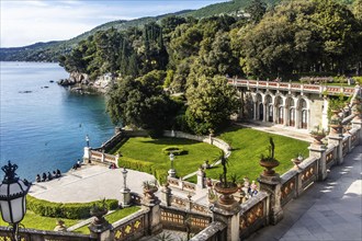 Park of Miramare Castle with marvellous view of the Gulf of Trieste, 1870, residence of Maximilian