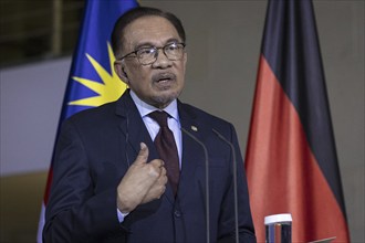 Anwar Ibrahim, Prime Minister of Malaysia recorded during a press conference at the Federal