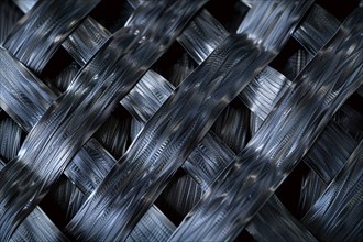 Close up of dark carbon fiber material. KI generiert, generiert, AI generated