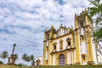 Old church and crucifix in the historic city of Olinda in Pernambuco