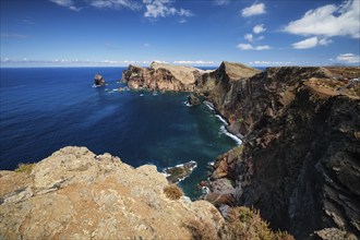 Madeira Island scenic rugged landscape, Ponta do Sao Lourenco cape, Miradouro do Abismo viewpoint.