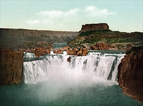 The Shoshone Falls, a waterfall in the western United States, on the Snake River in south-central