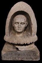 Urn lid with the portrait of Decimus Sempronius Hilarus from the 1st century, Museo Archeologico