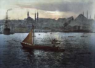 Stamboul, Constantinople, Istanbul, Turkey, View from 1885, Historical, digitally restored