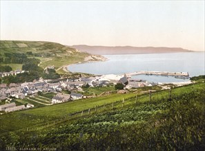 Glenarm, County Antrim, Ireland, Historic, digitally restored reproduction from a 19th century