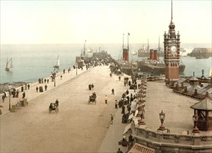 Douglas Pier, Isle of Man / Isle of Man, Historic, digitally restored reproduction from a 19th