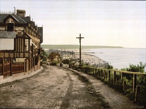 General view, Trouville, Normandy, France, ca 1890, Historical, digitally restored reproduction