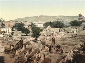 Jeypore, Jaipur. Jey Sings Observatory, India, digitally restored reproduction from a 19th century