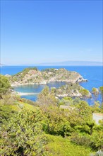 Isola Bella Nature Reserve, high angle view, Taormina, Sicily, Italy, Europe