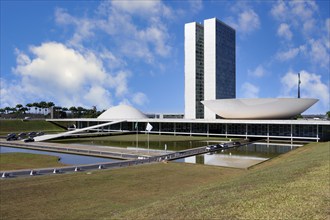 National Congress, designed by Oscar Niemeyer, World Heritage Site, Brasilia, Federal district,