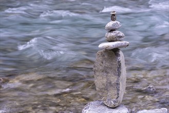 Cairn, Oybach in Oytal, near Oberstdorf, Allgäu, Bavaria, Germany, Europe