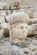 Tyche, Goddess of Commagene statue near the Commagene King Antiochus I tomb on the top of Mount